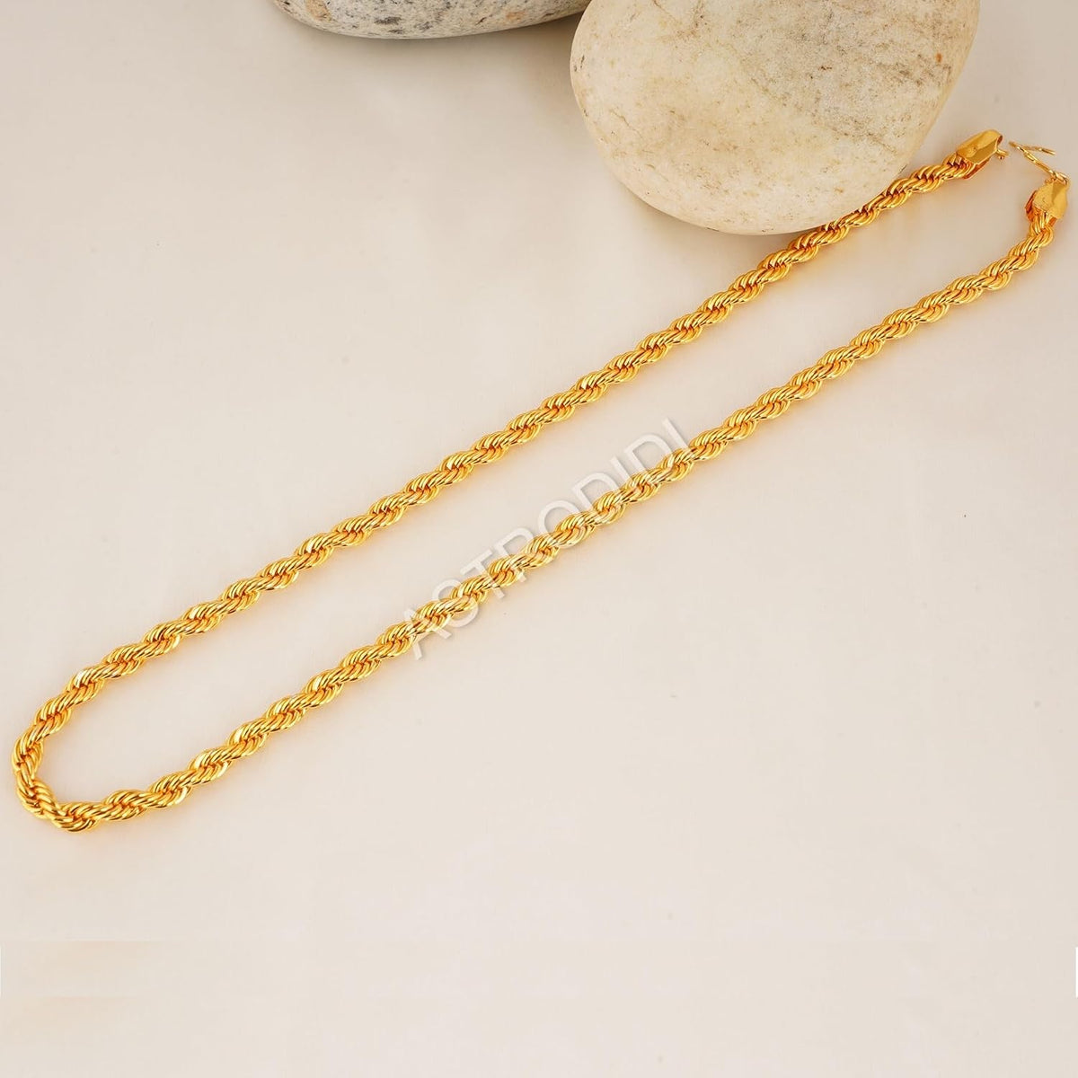 ASTRODIDI Stylish Heavy Gold Plated Neck Rope Chain Exclusive Necklace Fancy 22 Inch Metal Chain for Men Women Girls Boys
