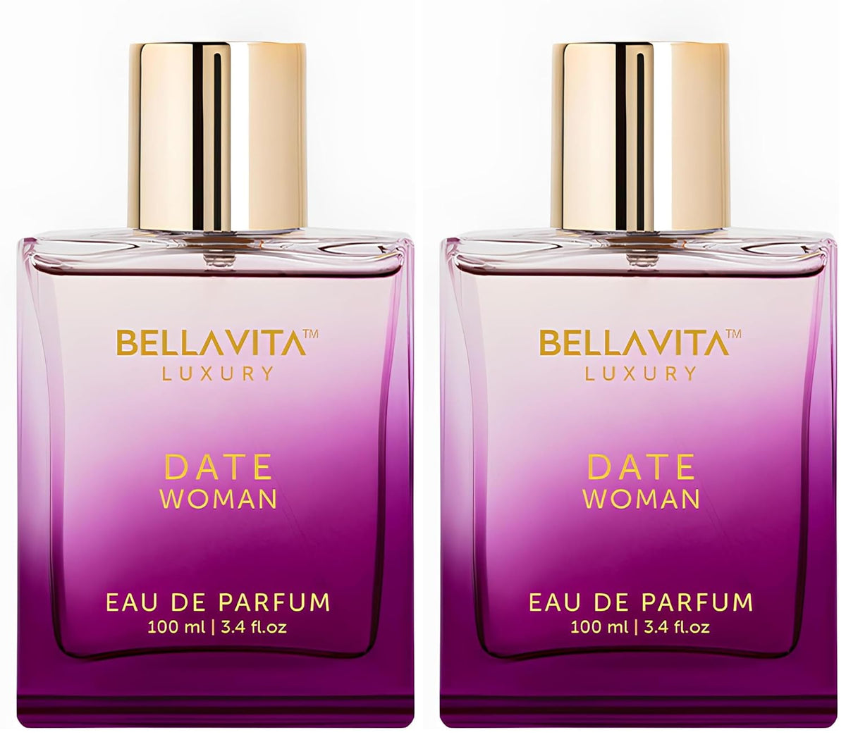 Bella Vita Luxury Date Woman Eau De Parfum Liquid Perfume With Pink Pepper, Jasmine & Vanilla, Premium Long Lasting Floral & Fruity Fragrance For Women, 100ml (Pack Of 2)