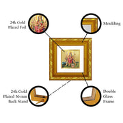 DIVINITI 24K Gold Plated Foil Durga Gold Plated Wall Photo Frame, Table Décor and Religious Photo Frame Idol For Pooja, Gifts Items DG Frame 103 Size 1A (10.8x10.8 CM)