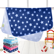 OYO BABY Baby Square Blankets Combo | for New Born Babies Baby Boys, Baby Girls, Babies for 0-6 Months, Fleece, Skin Friendly, 2 Blankets (Star Grey + Star Dark Blue)