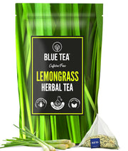 BLUE TEA - Lemongrass Tea - 30 Tea Bags | HELPS MANAGE ANXIETY | Caffeine Free - Herbal Tea - Refreshing - Daily Use - Detox Tea | Premium Zipper Packaging