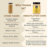 Urban Platter Tahini Paste, 1kg (Smooth & Creamy White Sesame Paste, No Additives, Ideal for Hummus, Shawarma Sauce, Baba Ghanoush & Salad Dressings)