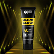 Beardo Ultra Glow Serum Sunscreen SPF 60+ PA++++| UVA/UVB Protection | No White Cast | Ultra Lightweight 3 in 1 with Niacinamide, Ceramides & Hyaluronic Acid | Non-Greasy | Designed for Men | 10g