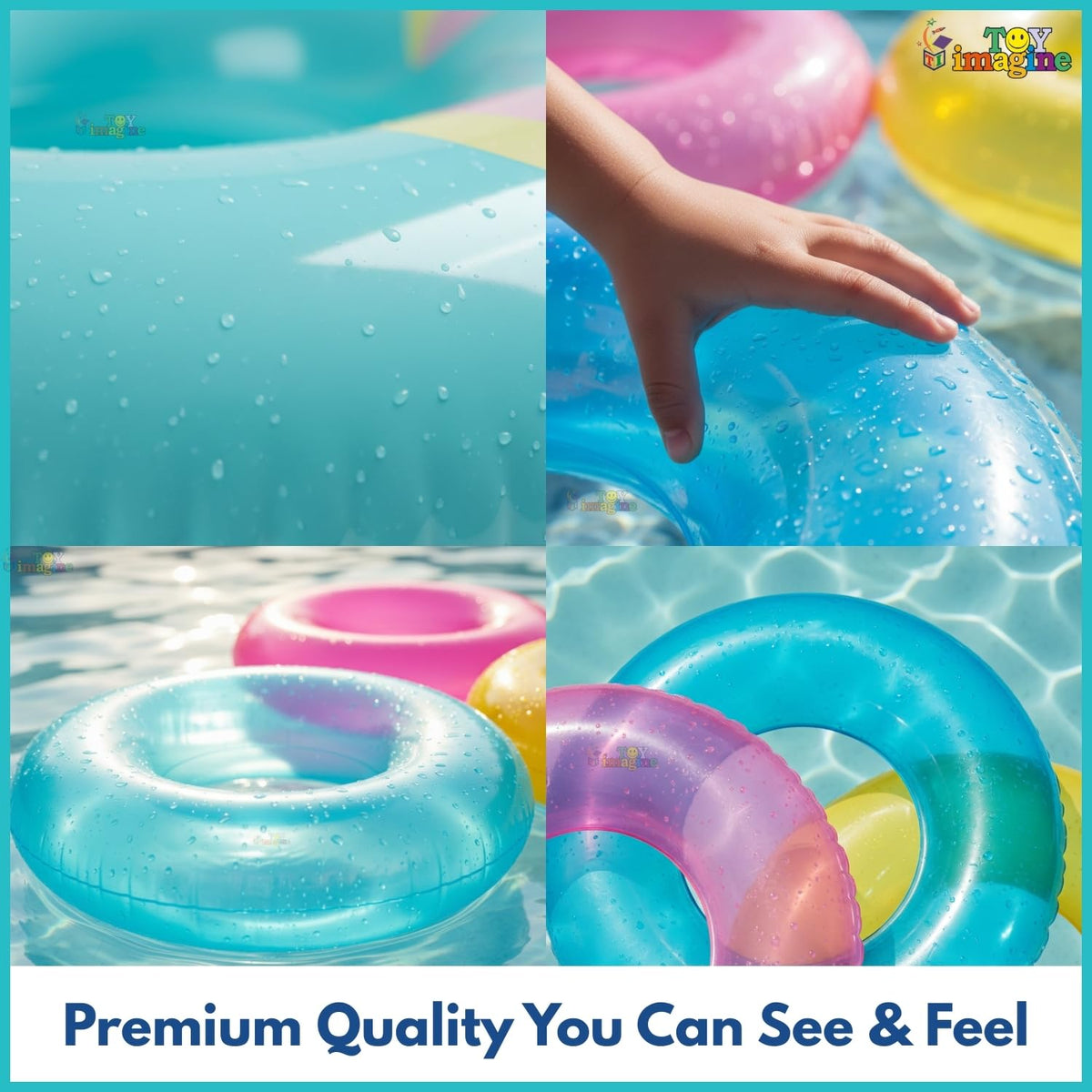 Toy Imagine 30" (76 cm) Transparent Inflatable Swimming Pool Safety for Kids | Pool Safety for Swimming Training & Fun for Boys and Girls (Age 6 to 10 Years) Assorted
