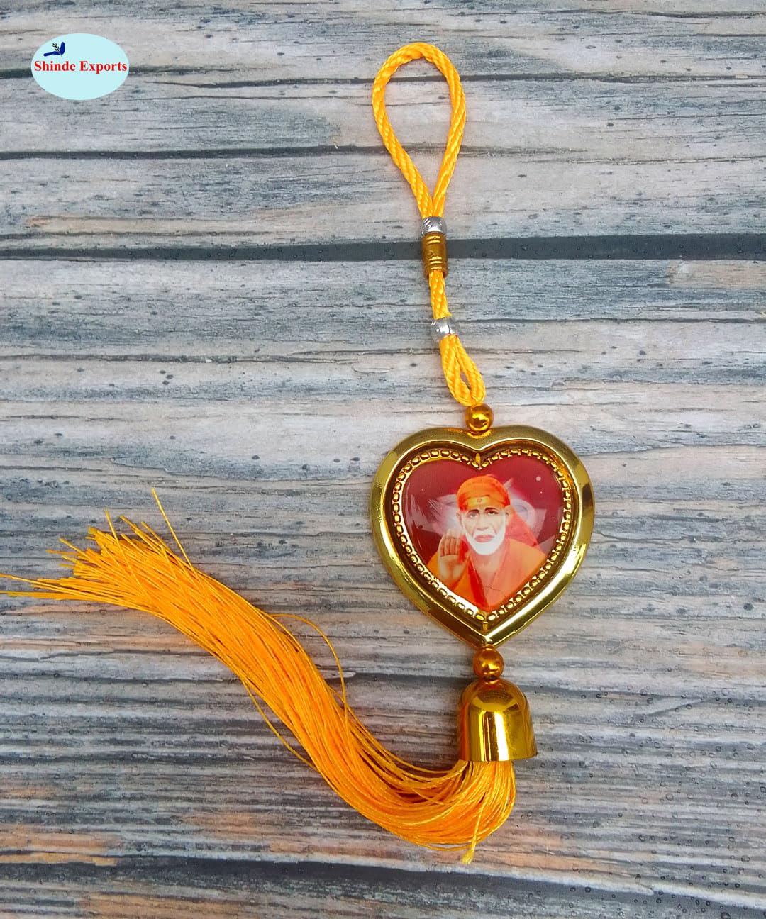 SHINDE EXPORTS Lord Mahadev Multicolor Car Hanging (Yellow Heart Hanger)