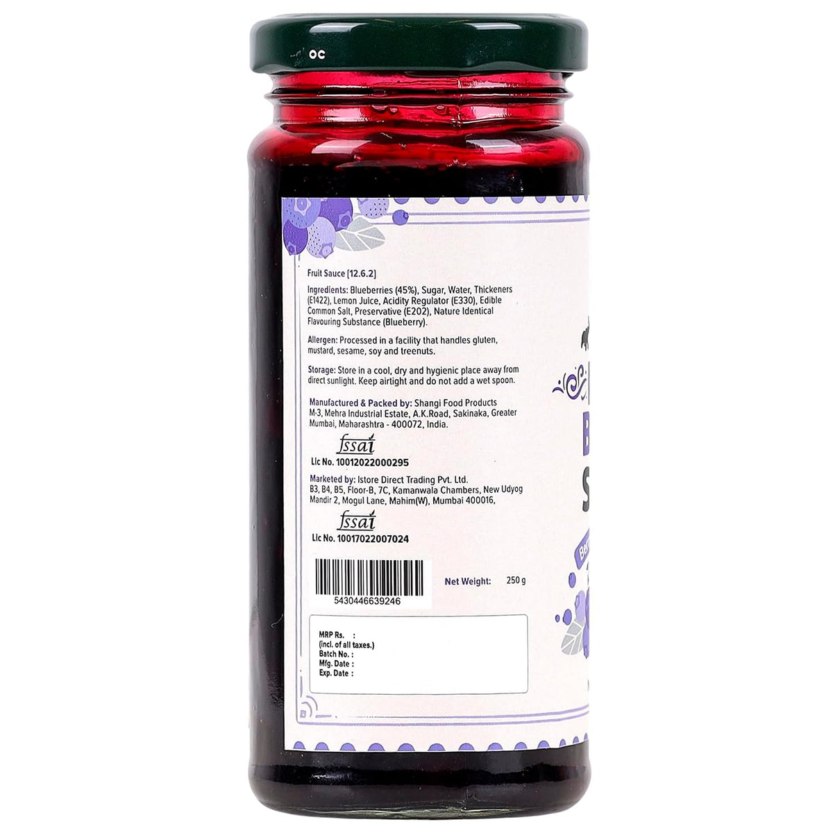 Urban Platter Blueberry Sauce, 250g