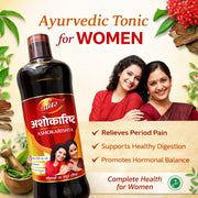 Dabur Ashokarishta For Women - 450 ML | with 30 N.R. Gandhi Ayurvedic Tablet for women's Health