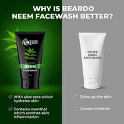 Beardo Purifying Neem Face Wash for Oil Control, 100ml (Pack of 2) | Soothes & Heals | Daily facewash for men | Gentle cleansing for oily-acne-prone skin