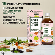 Carbamide Forte Ayurvedic Liver Care Juice - 1L | Herbal Liver Detox Supplement | Antioxidant-Rich Formula with 15 Ayurvedic Herbs | No Added Sugar & Artificial Colour