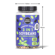 Urban Platter Roasted Salted 3-in-1 Soybean, 400g (44% Protein, 17% Fiber, Lightly Salted Green Edamame, Black & White Soybeans, Highest Plant Protein Supersnack)
