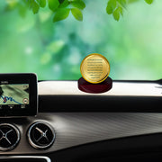 DIVINITI 24K Gold Plated Religious Car Dashboard Frame | Premium God Idol Frame for Car, Home Mandir & Office Table | Spiritual Gift, Decorative Showpiece | Ayatul Kursi Style - 1