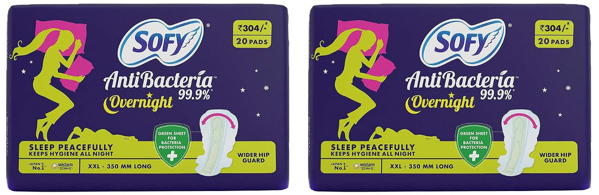 Sofy Anti Bacteria Overnight Sanitary Pads - XXL (Pack of 40 Pads)