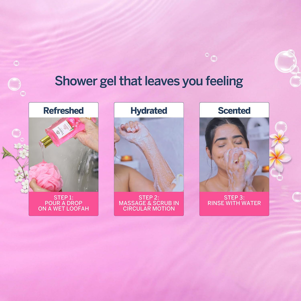 Yardley London| Shower Gel| Floral Essence| With Natural Floral Oils Of Iris & Violet| No Parabens| No Silicones | 250ml