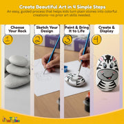 Toy Imagine Rock Painting Kit for Kids 6-12, DIY Stone Art & Craft Set