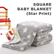 OYO BABY Baby Square Blankets Combo | for New Born Babies Baby Boys, Baby Girls, Babies for 0-6 Months, Fleece, Skin Friendly, 2 Blankets (Star Grey + Star Dark Blue)