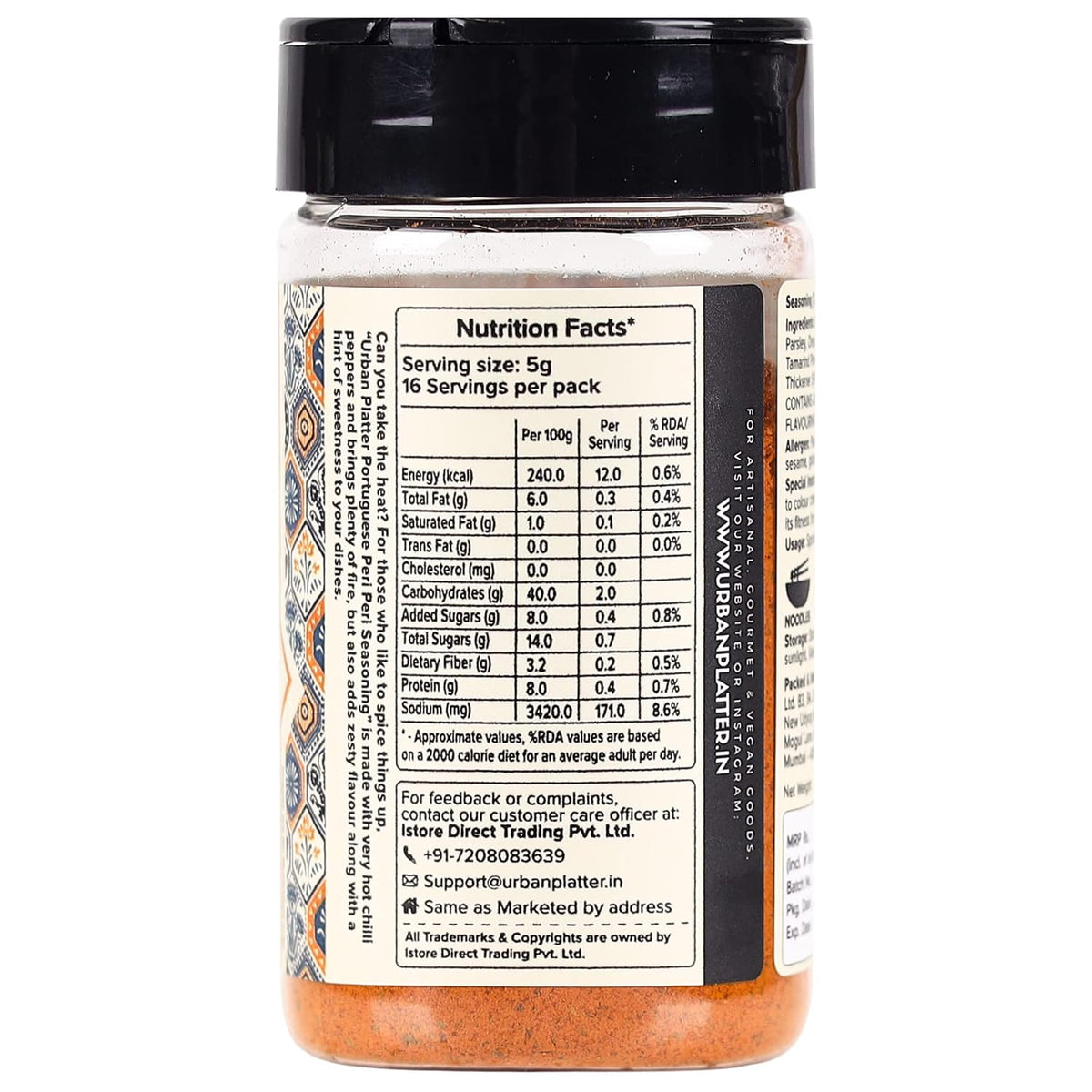 Urban Platter Portuguese Peri Peri Seasoning, 80g (Signature African-Style spice blend | Fiery and Zesty)