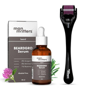 Man Matters Beardgro Oil-In-Serum 30 ml & Derma Roller with 540 Titanium Alloy Micro Needles 0.5 mm | 4% Anagain, 2% Aminexil & 1% Rosemary | Stimulates Hair Follicles | Solves Uneven & Patchy Beard | Safe & Effective