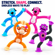 Toy Imagine Flexible Suction Cup Robot Toy for Kids Bendable Stretchable Pop Tube Arms & Legs Creative Sensory Fidget Toy with Suction Feet Fun Pretend Play & Activity Toy for Boys & Girls