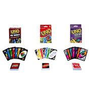 Mattel Games UNO Greatest Hits Gift Pack with 3 Card Games, UNO, UNO Flip & UNO Show ‘em No Mercy for Kids, Teens, Grown-Ups & Family Nights & Parties