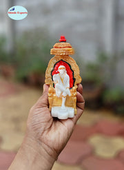 SHINDE EXPORTS shirdi saibaba Marble Idol Statue murti Home Murty for car (White, 14.5cm)