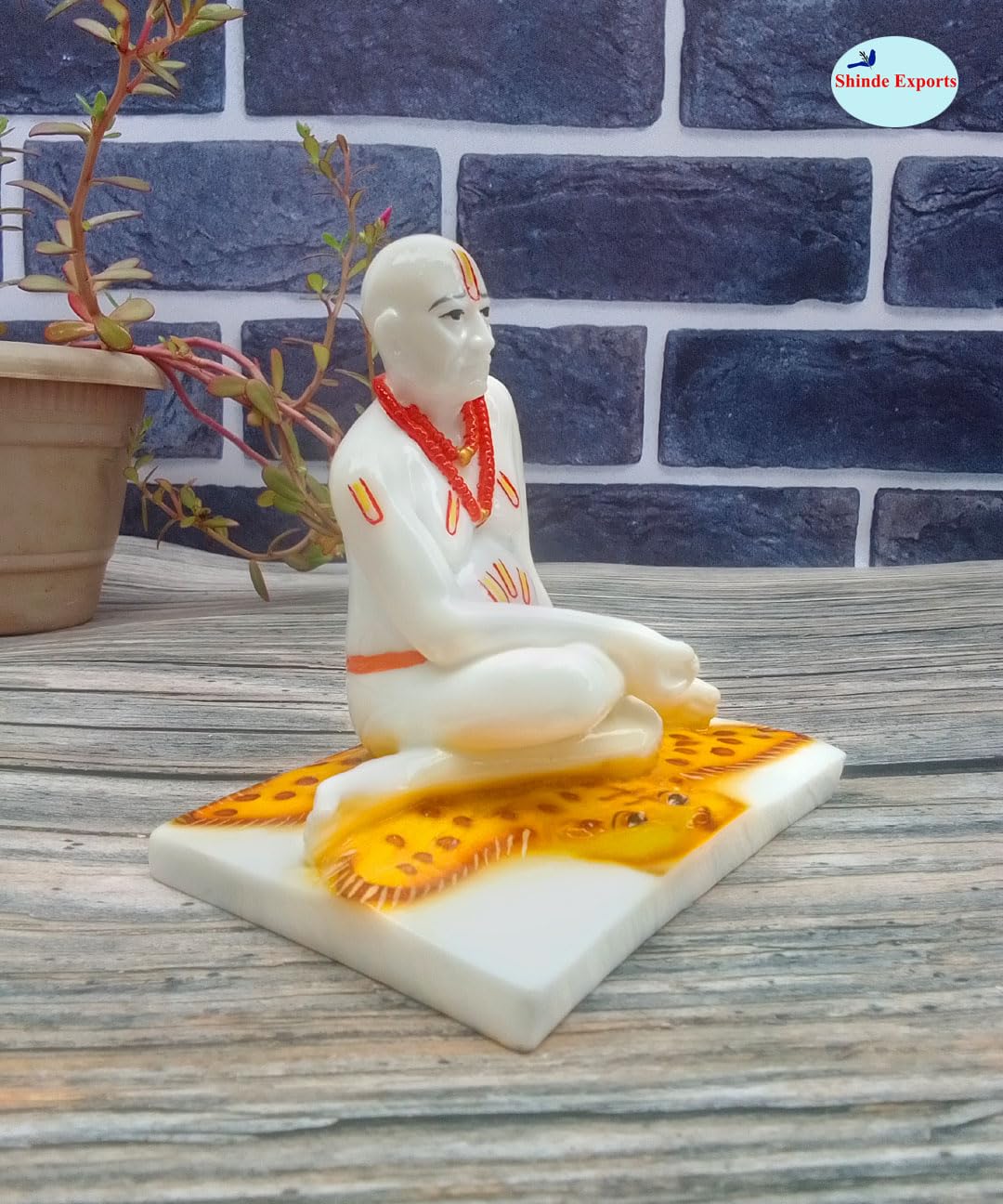SHINDE EXPORTS Shree Swami Samarth murti Idol Statue for car Dashboard (11.5cm)