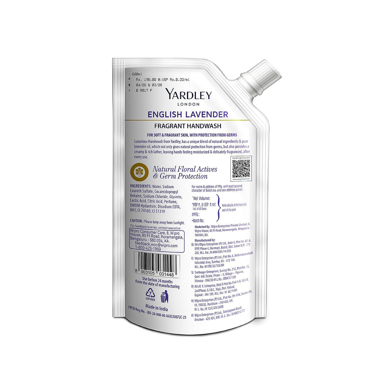 Yardley London English Lavender Fragrant Handwash 600ml