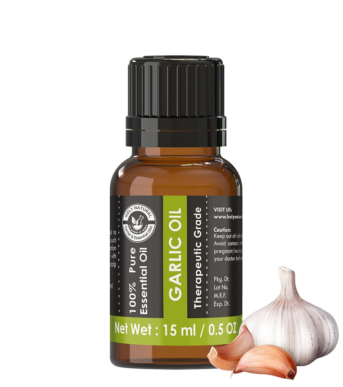 Holy Natural Garlic Essential Oil 15ml (with Dropper Plug).