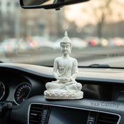 YaaNatural Polyurethane Yaa Military Catchy Buddha For Car Dashboard & Home & Office Decor It'S Make You Positive Every Day (Colour/Sliver) Yn2