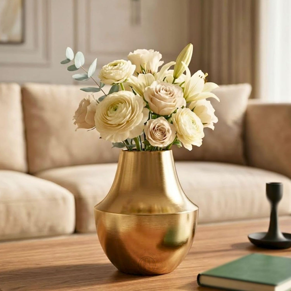 DSH Metal Flower Vase Decorative Narrow Neck Vase 6 Inch for Fresh & Artificial Flowers Living Room, Coffee Table & Home Decor Centerpiece