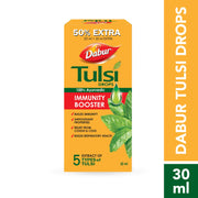 Dabur Tulsi Drops : 30ml (20ml + 10ml Free) | Contains Extracts of 5 Rare Tulsi | Boosts Immunity | Cough And Cold Relief | 100% Ayurvedic | Builds Respiratory Health (Pack of 2)
