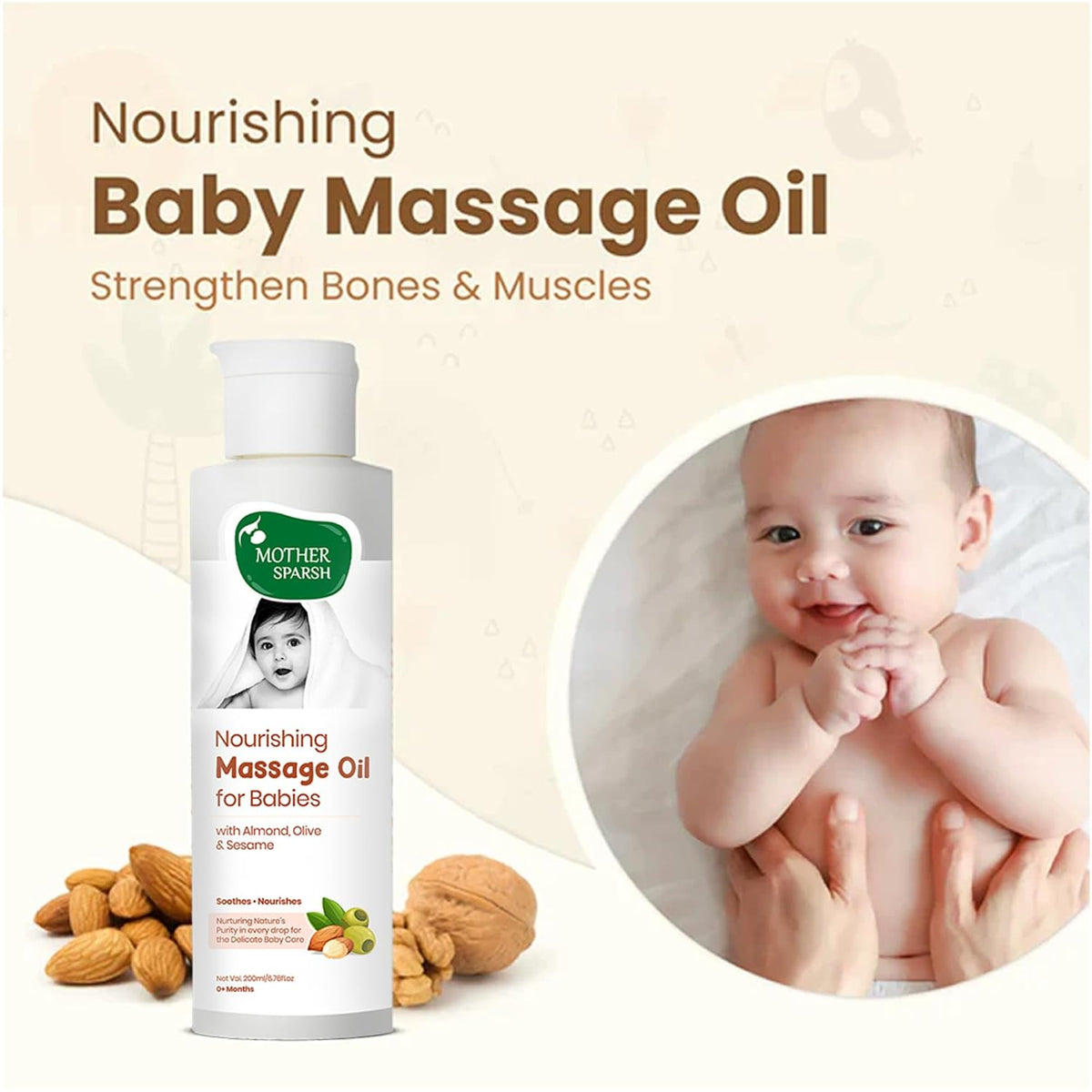 Mother Sparsh Gift Set For Babies | Combo Pack of 5 Baby Skin Care Essentials | Includes Baby Wipes, Baby Lotion, Baby Wash, Baby Bathing Bar & Baby Massage Oil