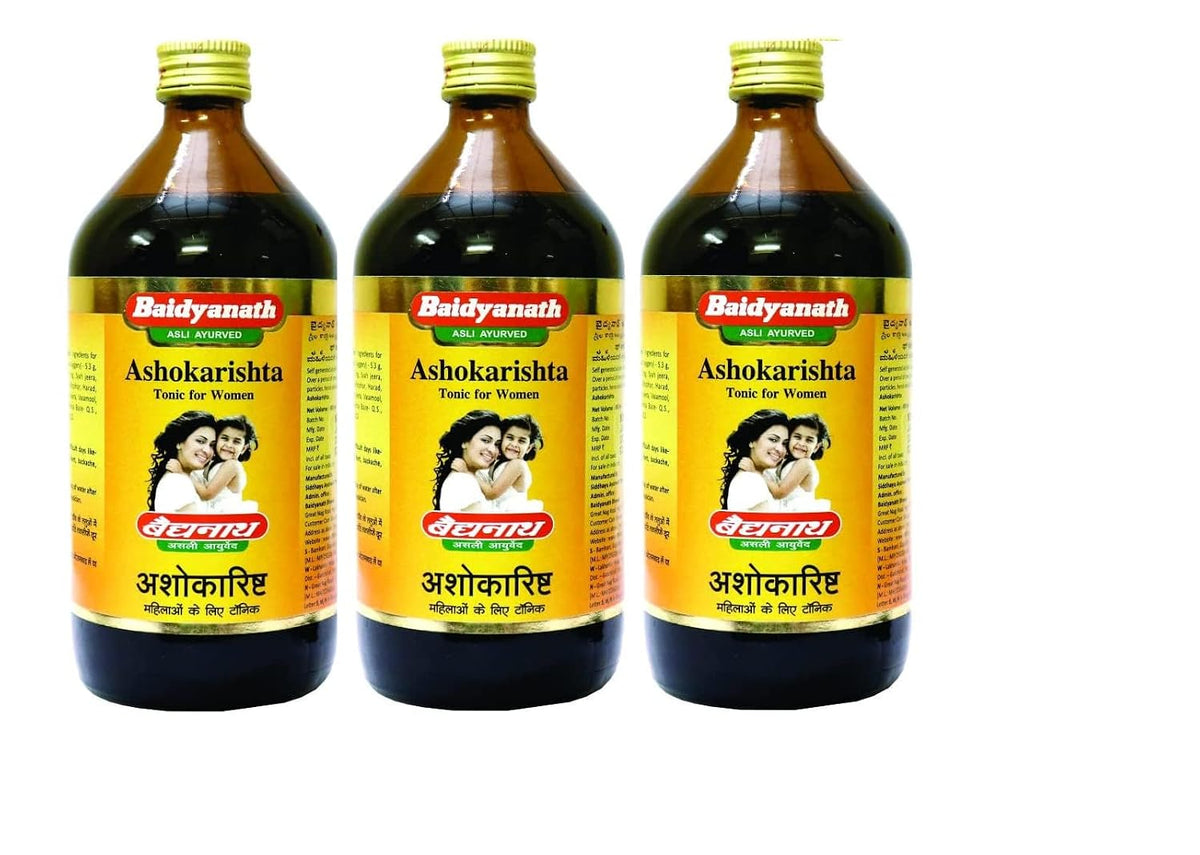 Baidyanath Asli Ayurved Ashokarishta Tonic for Women, 450Ml (Pack of 3)