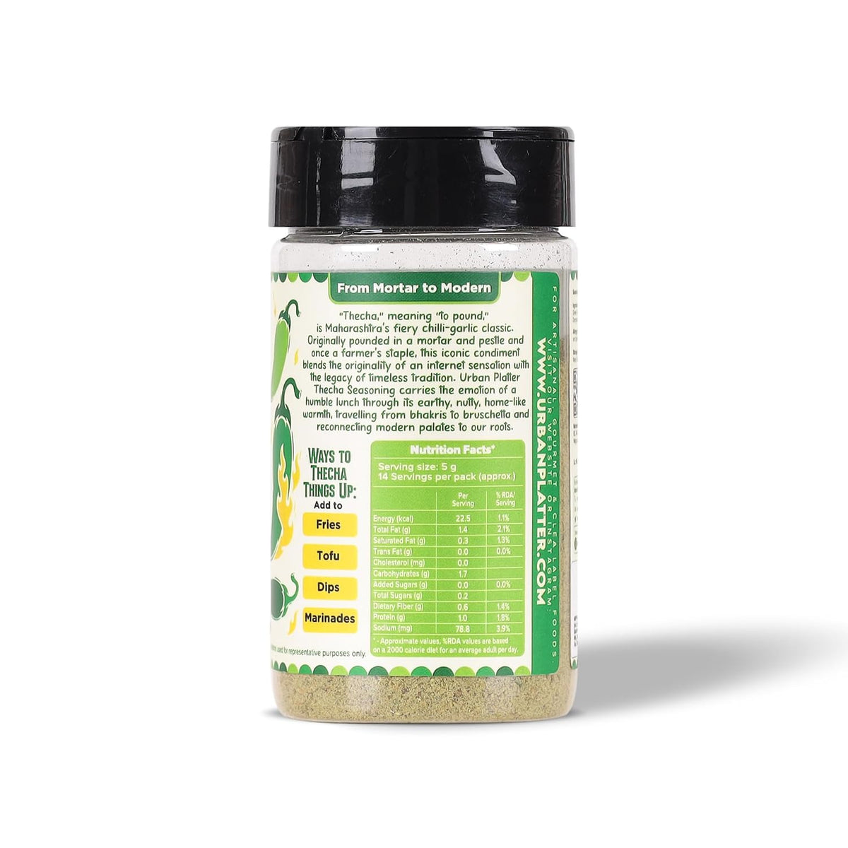 Urban Platter Thecha Seasoning, 70g (Authentic Maharashtrian Condiment | Bold Chilli, Garlic & Peanut Blend | Perfect for Fries, Pasta & Rice)