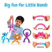 Toy Imagine Flexible Suction Cup Robot Toy for Kids Bendable Stretchable Pop Tube Arms & Legs Creative Sensory Fidget Toy with Suction Feet Fun Pretend Play & Activity Toy for Boys & Girls