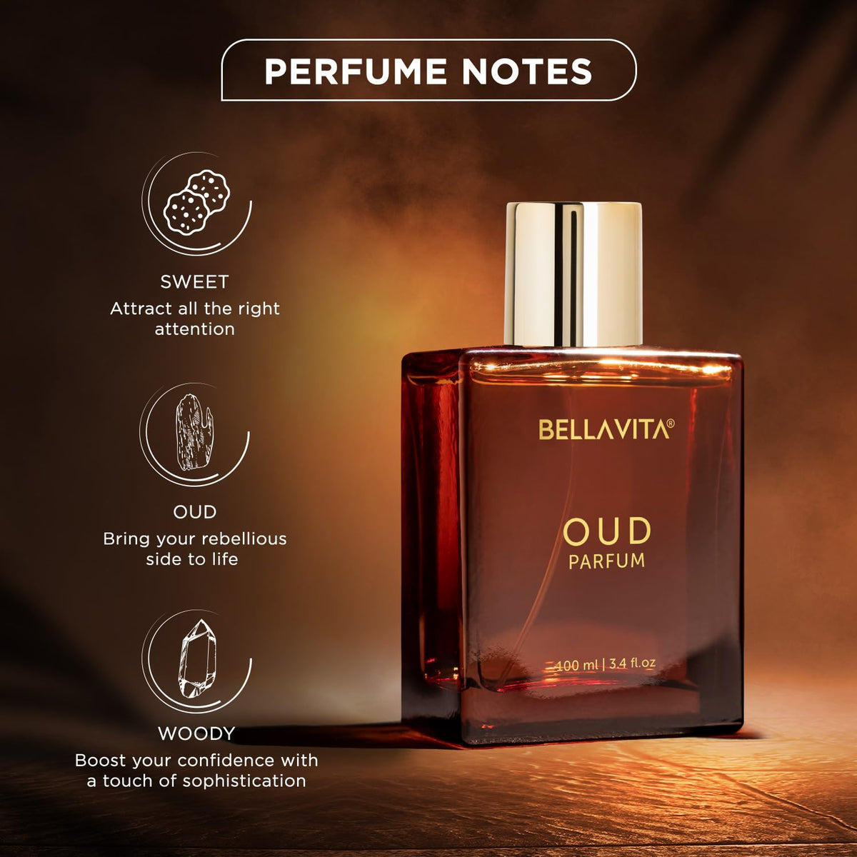 Bella Vita Luxury 4X20 Ml With Klub Oud Ceo G.O.A.T Woody Citrusy Oud Parfum Intense Liquid Perfume For Unisex With Carnation Vanilla Cedarwood Woody Oriental Long Lasting Fragrance,100 Ml,Brown