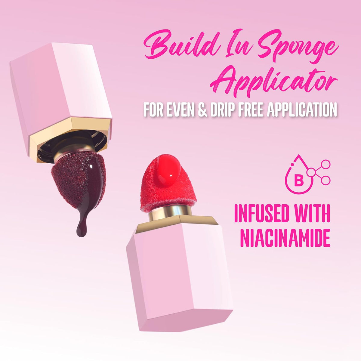 INSIGHT I'm Tinted Blush – Ruby Glow (6g) | Niacinamide-Infused | Water-Based Tint | Lightweight & Long-Lasting | Buildable Formula with Built-In Sponge Applicator