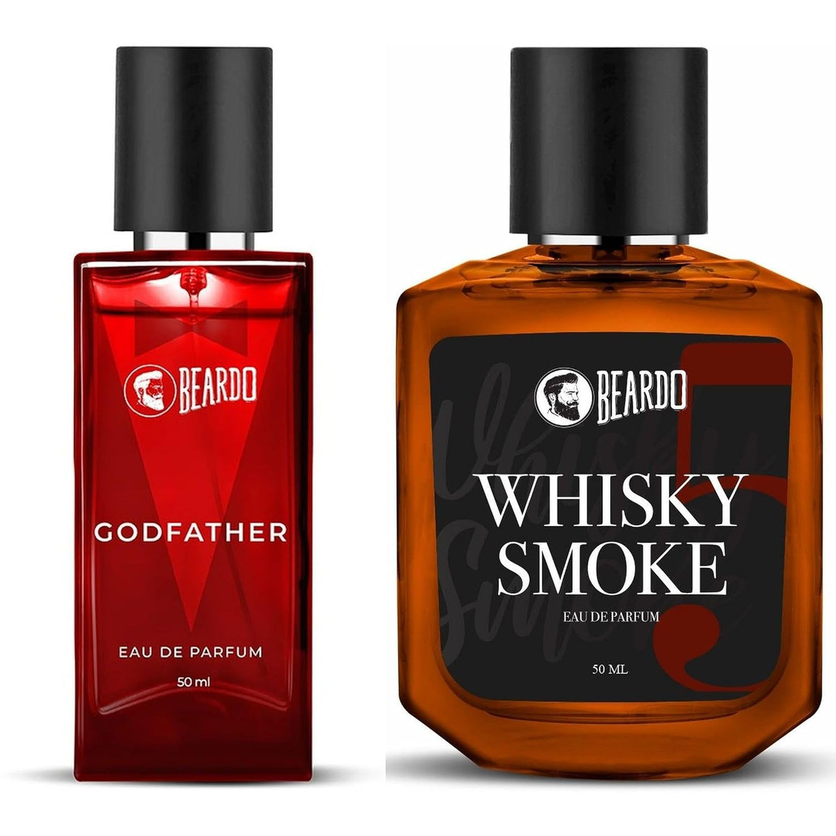 Beardo Whisky Smoke & Godfather Perfume Combo (50mlx2) Spicy, Woody - Oudh Notes & Aromatic, Spicy Notes Lasting Men's Liquid Perfume, Gift For Brother/Friends