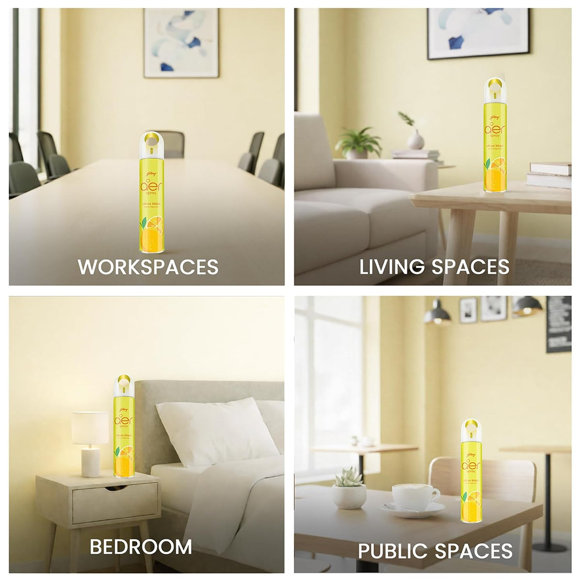 Godrej aer Spray | Room Freshener for Home & Office - Citrus Blast (180 ml) | Long-Lasting Fragrance