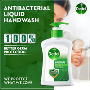 Dettol Liquid Handwash Dispenser Bottle Pump (Pack of 3 - 200ml each)- Original Hand Wash | Germ Defence Formula | 10x Better Germ Protection
