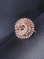 Priyaasi Gold Plated Ring with American Diamond for Women, Girls
