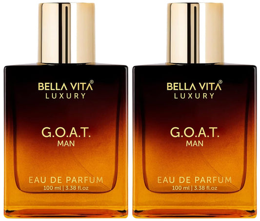 Bella Vita Luxury Men G.O.A.T Eau De Parfum Liquid Perfume With Bergamot, Lavender & Patchouli|Woody & Oriental Long Lasting Edp Fragrance Musk Scent, 100 Ml (Pack Of 2), 200 Millilitres
