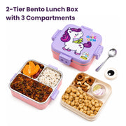 Toy Imagine 1120ml Stainless Steel Lunch Box for Kids, Unicorn Lilac