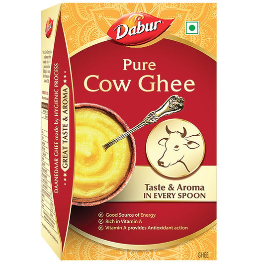 Dabur Pure Cow Ghee - 900 ML | Daanedaar with Rich Aroma | Rich in Vitamin A | Provides Energy/Source of Energy