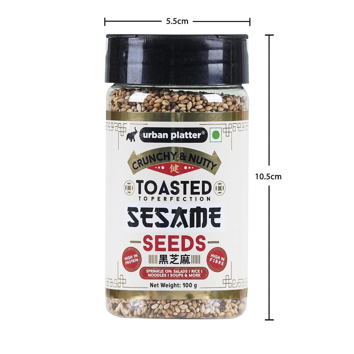 Urban Platter Toasted Sesame Seeds, 100g (Nutty & Crunchy | Toasted to Perfection | High in Protein | High in Fibre | Sprinkle on Salads, Rice, Noodles, soups, etc.)