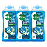 Dettol Icy Cool Body Wash and Shower Gel Bottle for Men | Goodness of Salicylic Acid | Menthol Freshness | 250ml (Pack of 3)