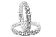 NMII Alloy Metal American Diamond Bangles Bracelet Jewellery Set For Women & Girls | Oval Shaped Cubic Zirconia Bangle | Premium Bridal Kada For Wedding, Party, Spaecial Occasion- Set of 2 Bangles