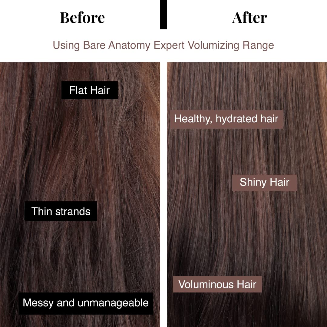 Bare Anatomy Volumizing Shampoo & Hair Mask Combo | Up to 24 Hr Volume | Peptides & Rice Protein Milk | 250ml + 250g