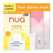 Nua Teen Comfort Sanitary Pads for Teens | Sanitary Pads and Panty Liners | Zero Irritation Promise | 4x Comfort | 100% Toxic-free | Starter Pack for Teens | 14 Count (12 Pads + 2 Liners)