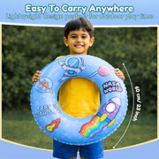 Toy Imagine 24 Inch Inflatable Swim Ring for Boys, Space Theme Design, Durable Pool Float for Kids, Fun Summer Water Accessory