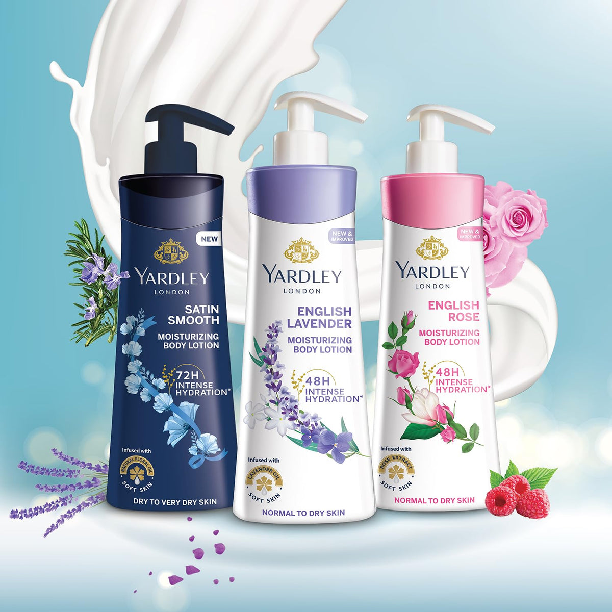 Yardley London English Lavender Moisturizing Body Lotion, Germ Shield, 400ml [350ml +50ml Free] (Pack of 2)